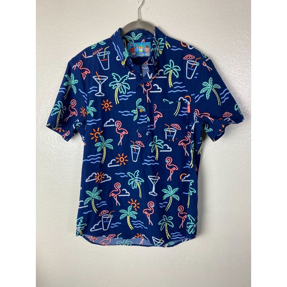Chubbies The One Man Wolf Pack Neon Friday Shirt Mens size Small‎ Short Sleeve